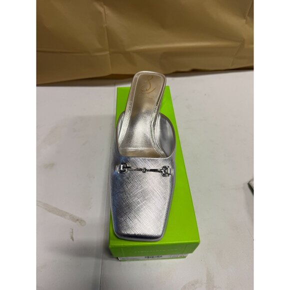 Sam Edelman Women's Ollie Square Toe Mule Soft Silver Size 10.5 NEW - Picture 3 of 7